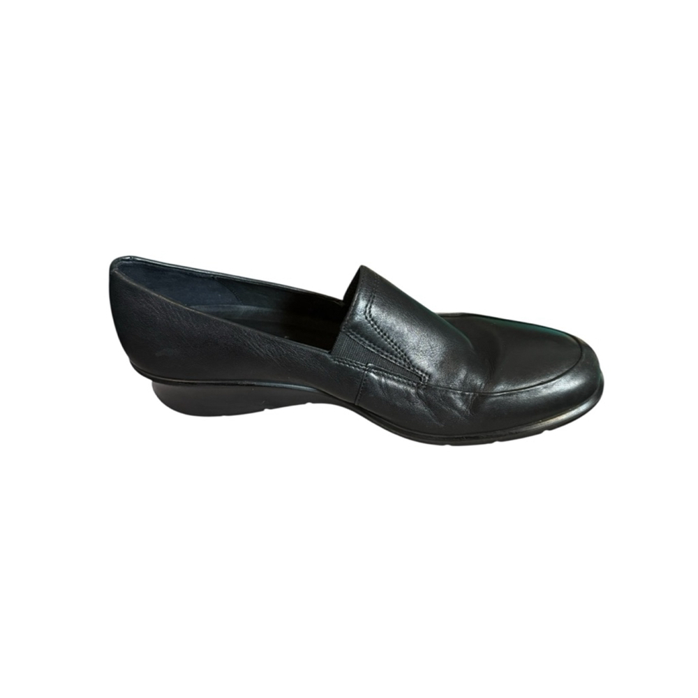 Ecco Black Leather Loafer Slip On Shoes Size 10 - Picture 5 of 10